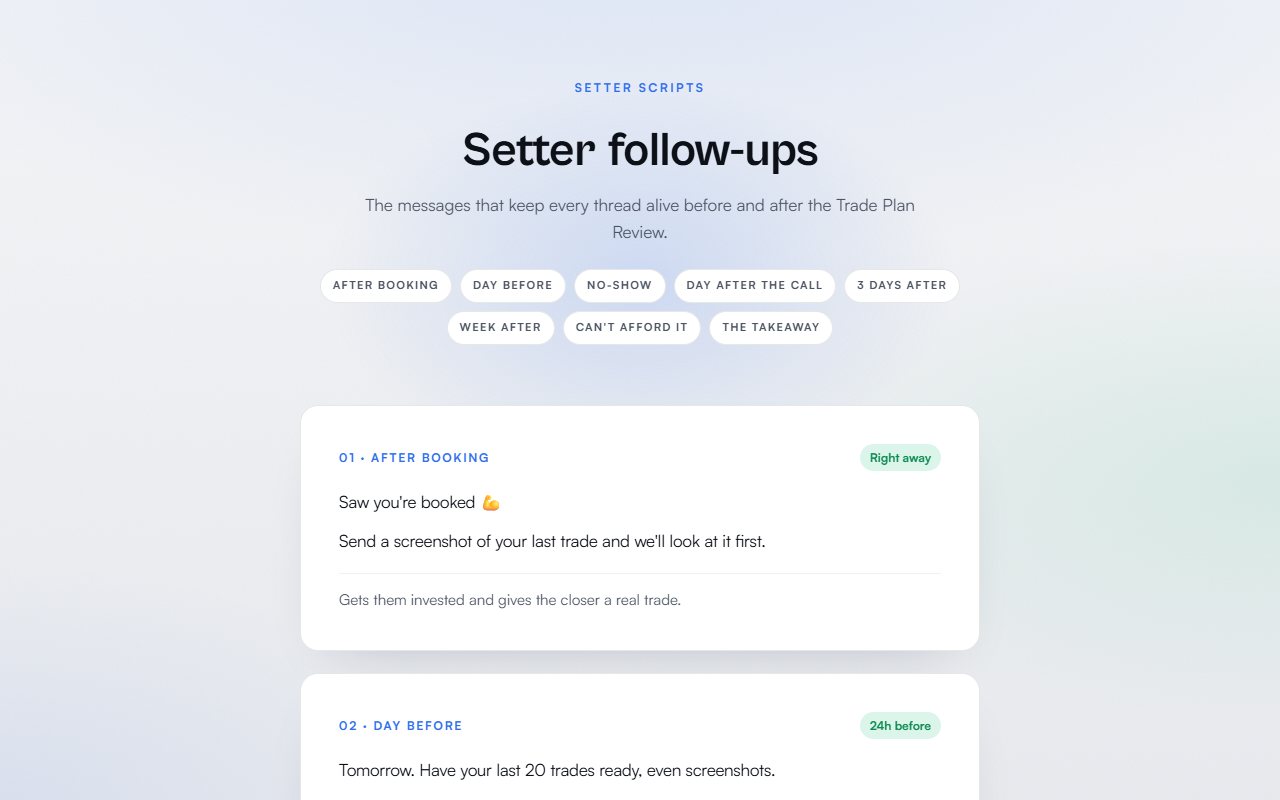 Setter follow-ups preview